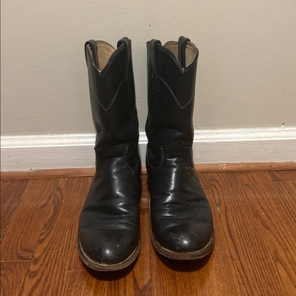 Justin Boots Dark Blue Leather Western Footwear
